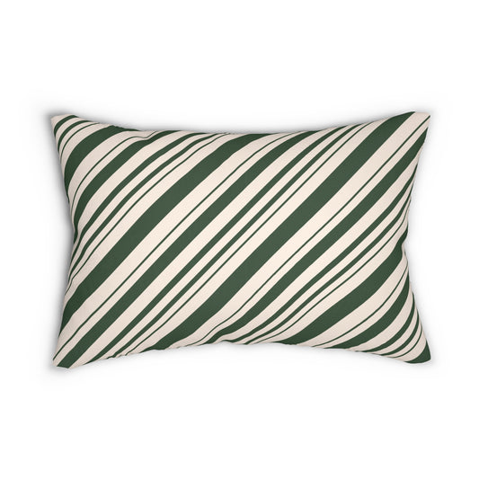 Green Striped Candy Cane (both sides) - Low Pillow  🌿