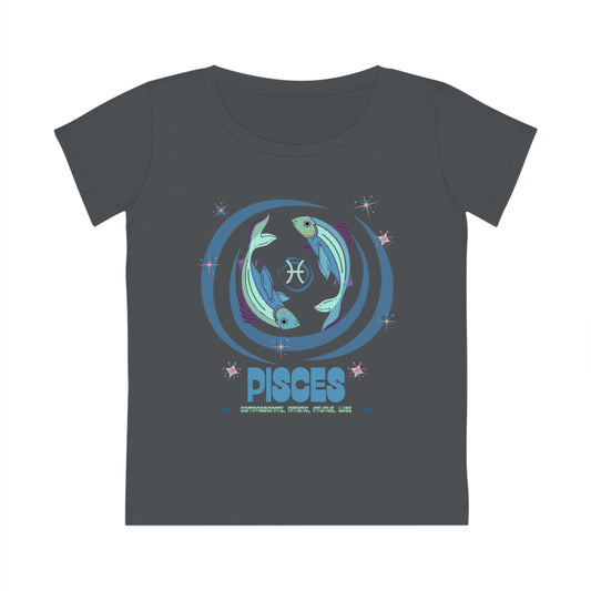 Women's Cut Sustainable Organic Cotton Zodiac T-shirt - Pisces 🌿🌿