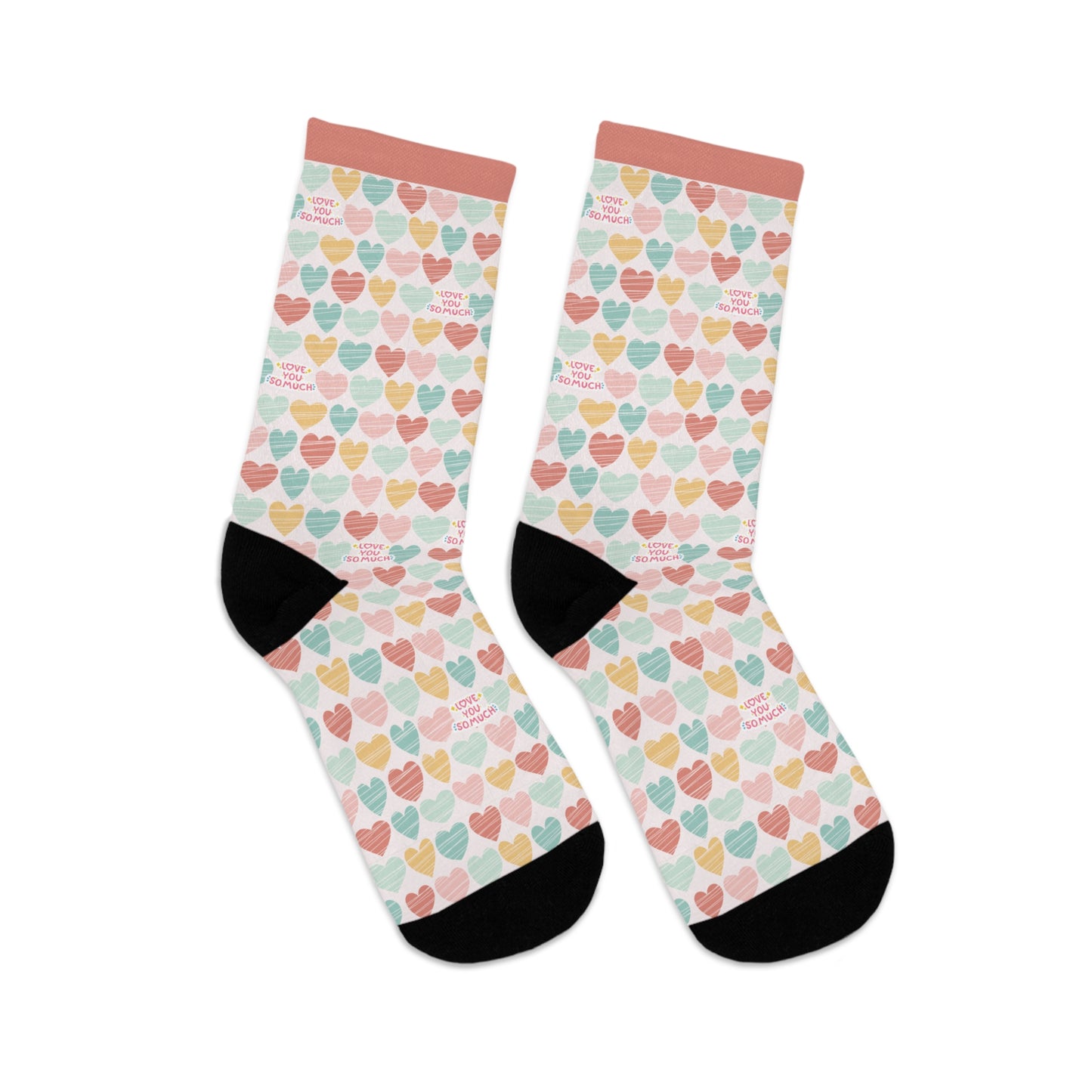 Socks - Love You So Much - Valentines Day - Recycled Materials   🌿🌿