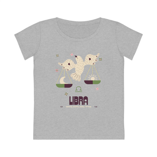 Women's Cut Sustainable Organic Cotton Zodiac T-shirt - Libra  🌿🌿