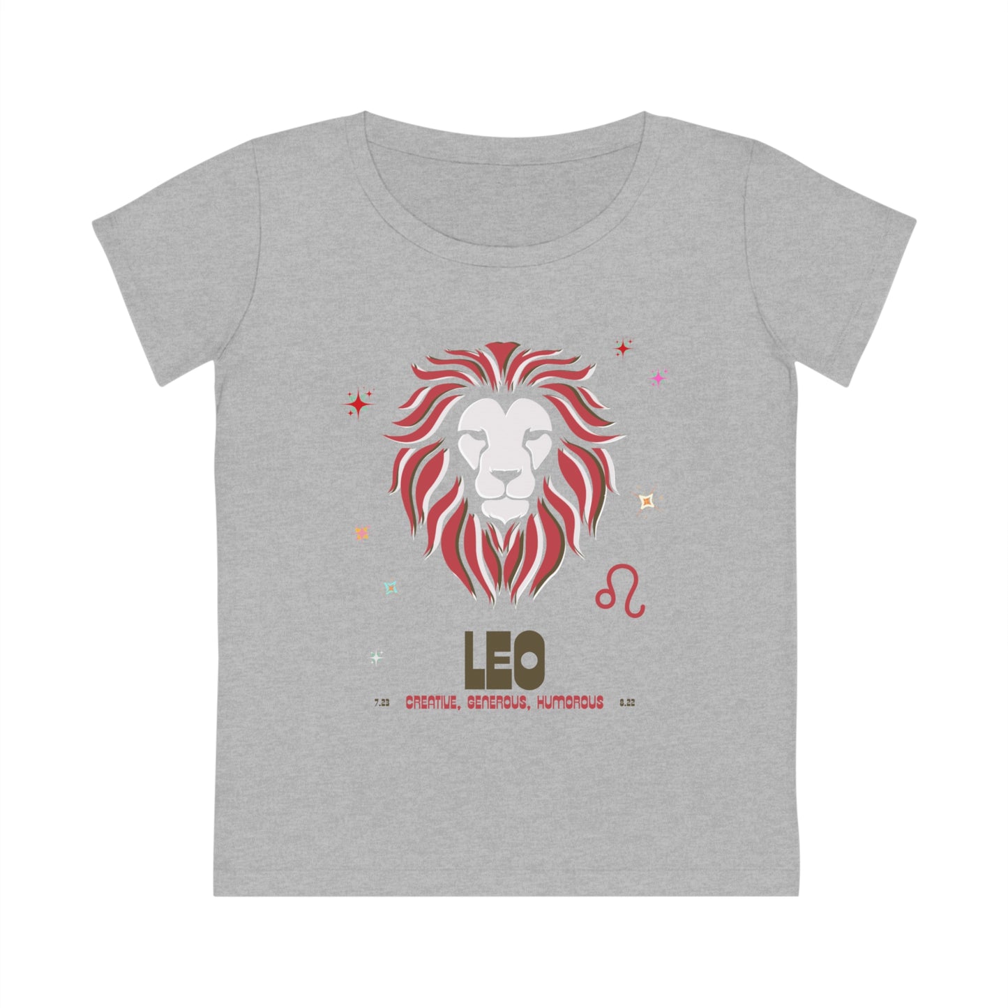 Women's Cut  Sustainable Organic Cotton Zodiac T-shirt - Leo  🌿🌿