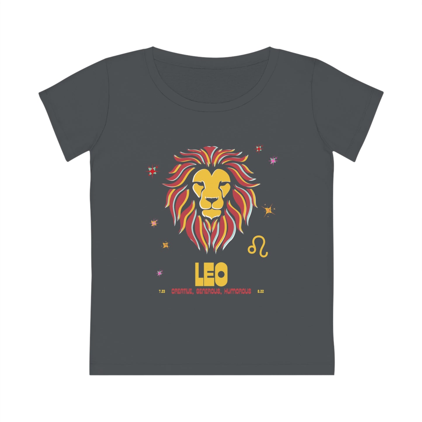 Women's Cut  Sustainable Organic Cotton Zodiac T-shirt - Leo  🌿🌿