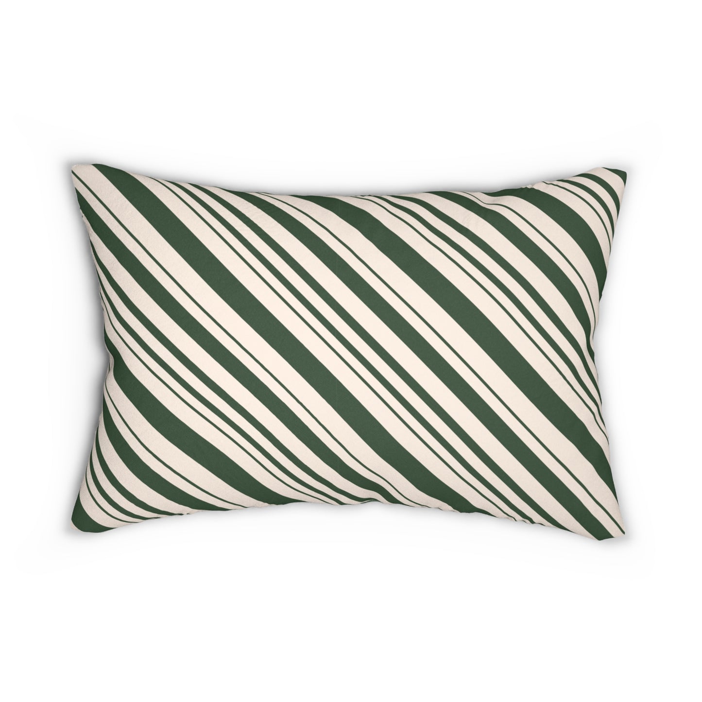 Victorian Elf on a Bicycle Spilling Green Striped Candy Canes - Low Pillow  🌿