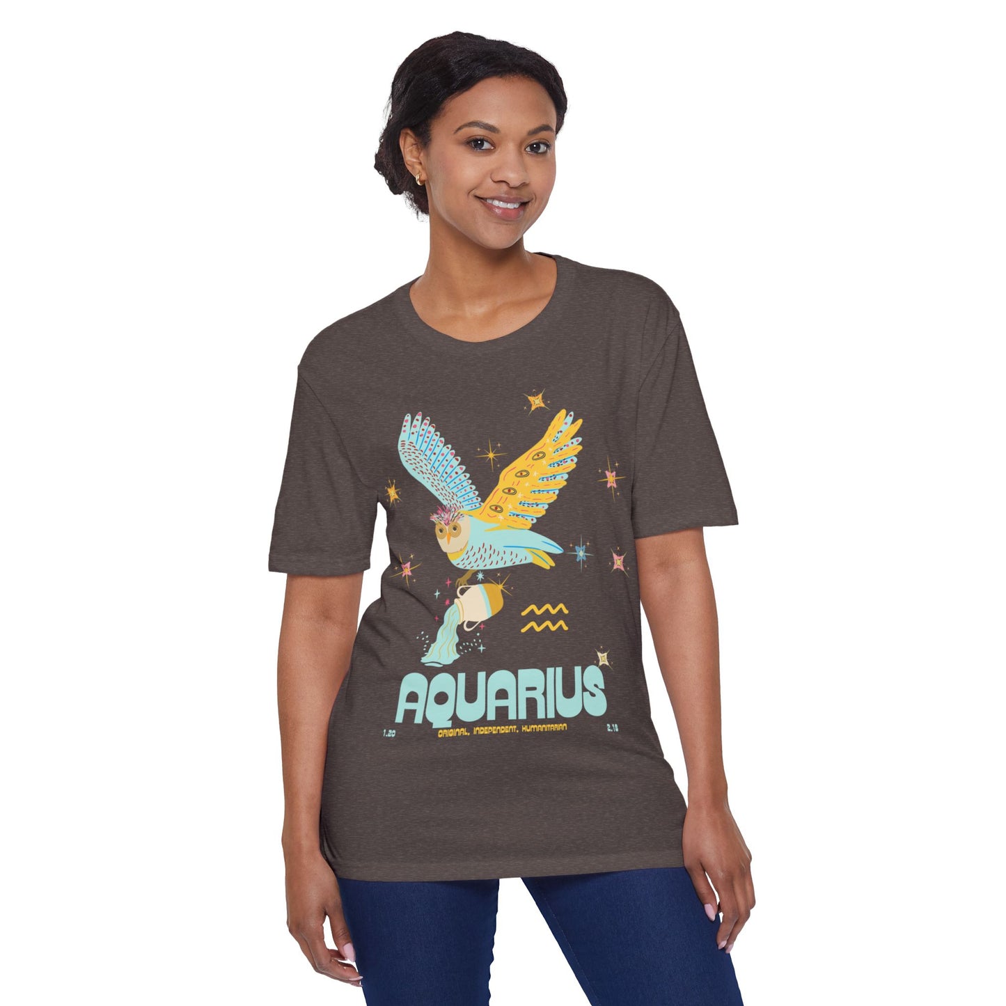 Unisex 100% Recycled Fiber Zodiac t-shirt - Aquarius