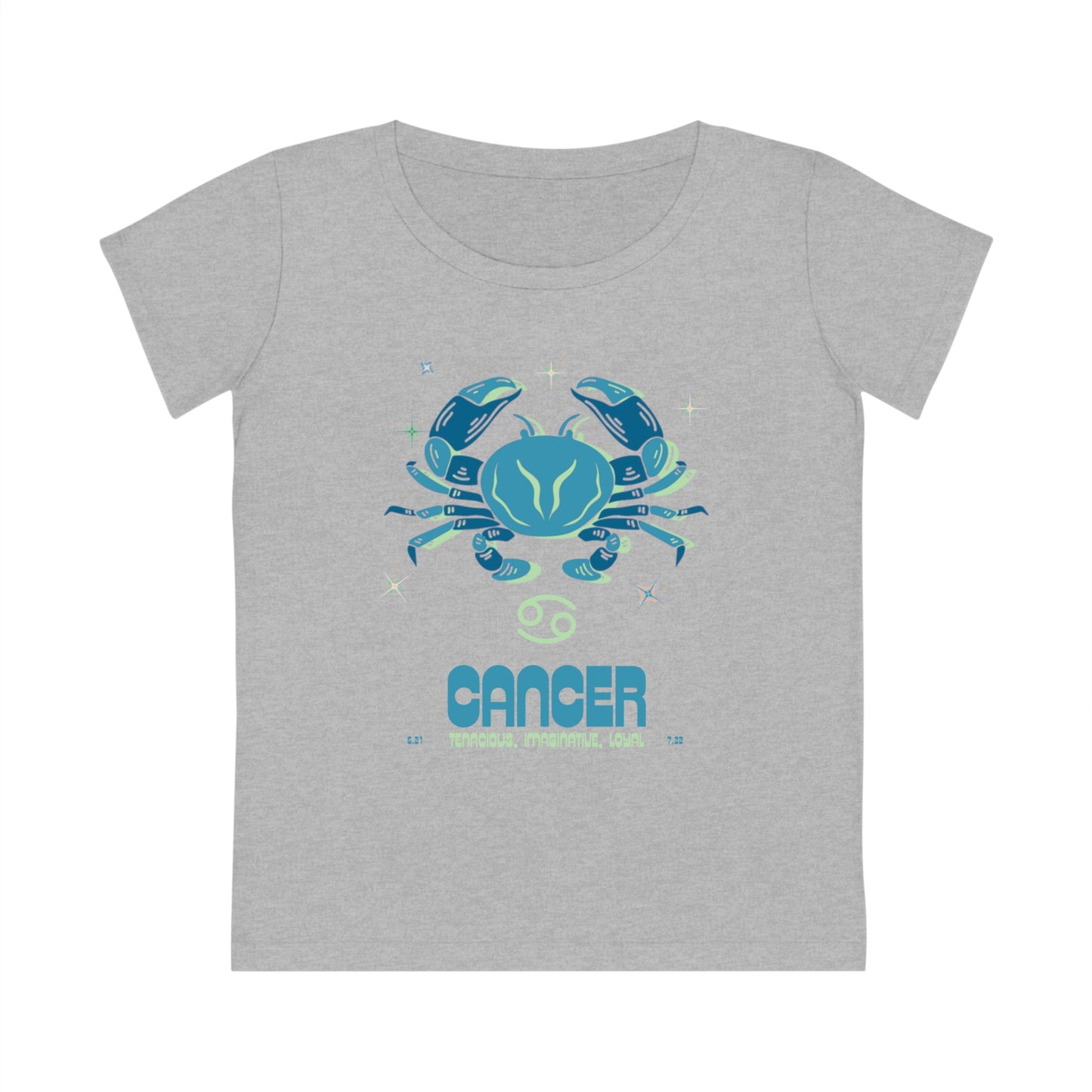 Women's Cut Sustainable Organic Cotton Zodiac T-shirt - Cancer  🌿🌿