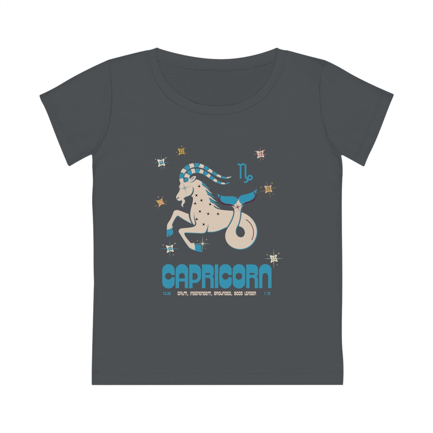 Women's Cut Sustainable Organic Cotton Zodiac T-shirt - Capricorn  🌿🌿