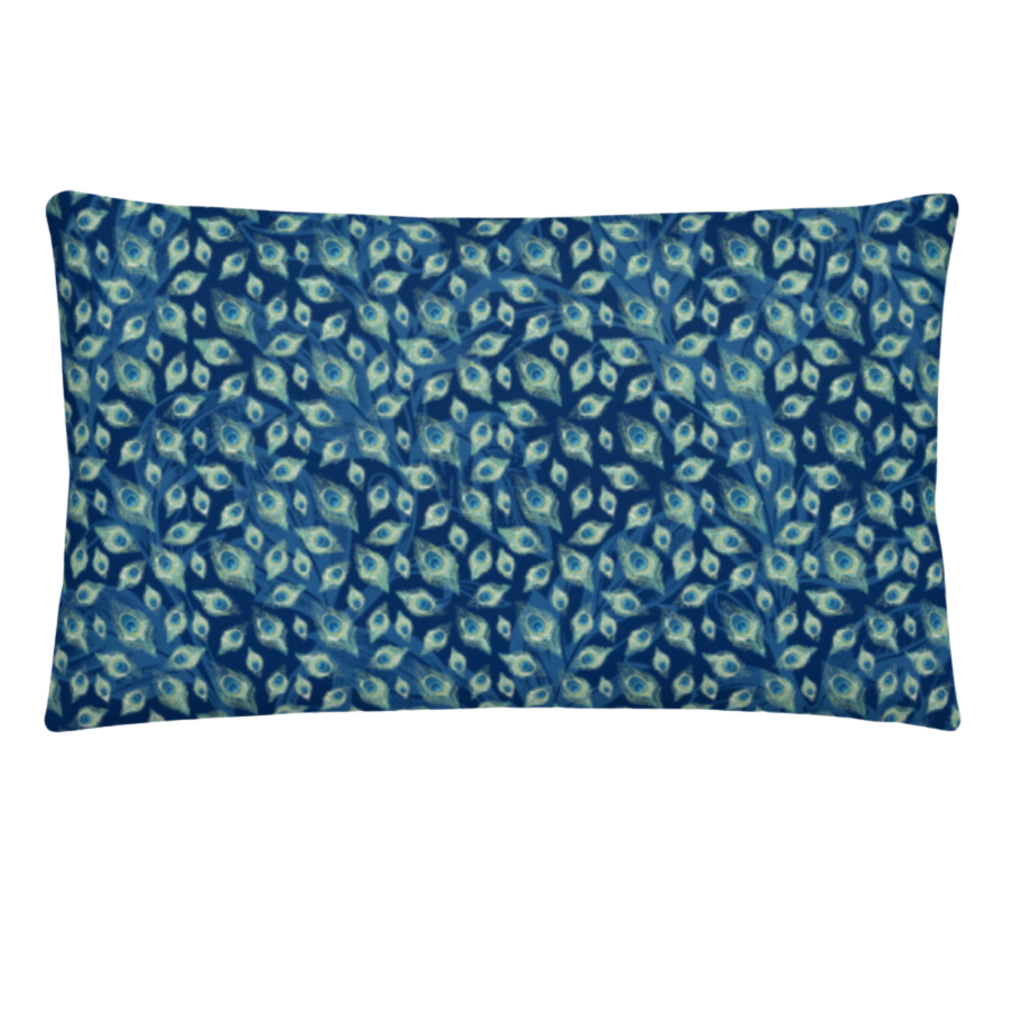 Peacock in Blues Low Pillow  🌿