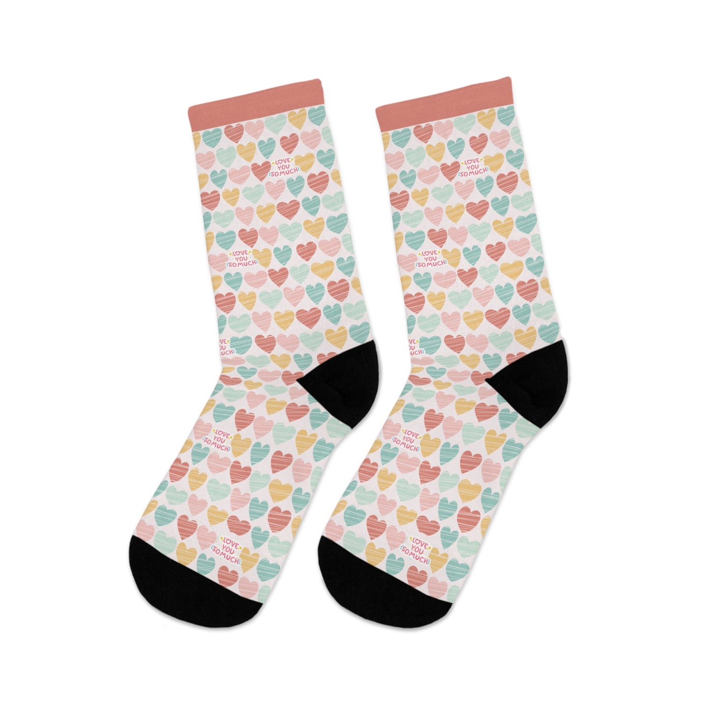 Socks - Love You So Much - Valentines Day - Recycled Materials   🌿🌿