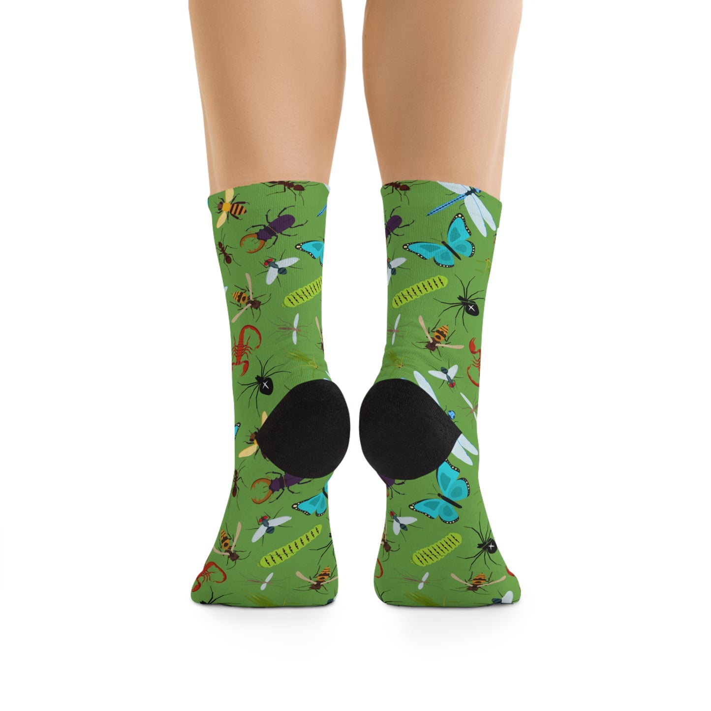 Insect Socks Grass Green- Colorful Made from Recycled Material  🌿🌿