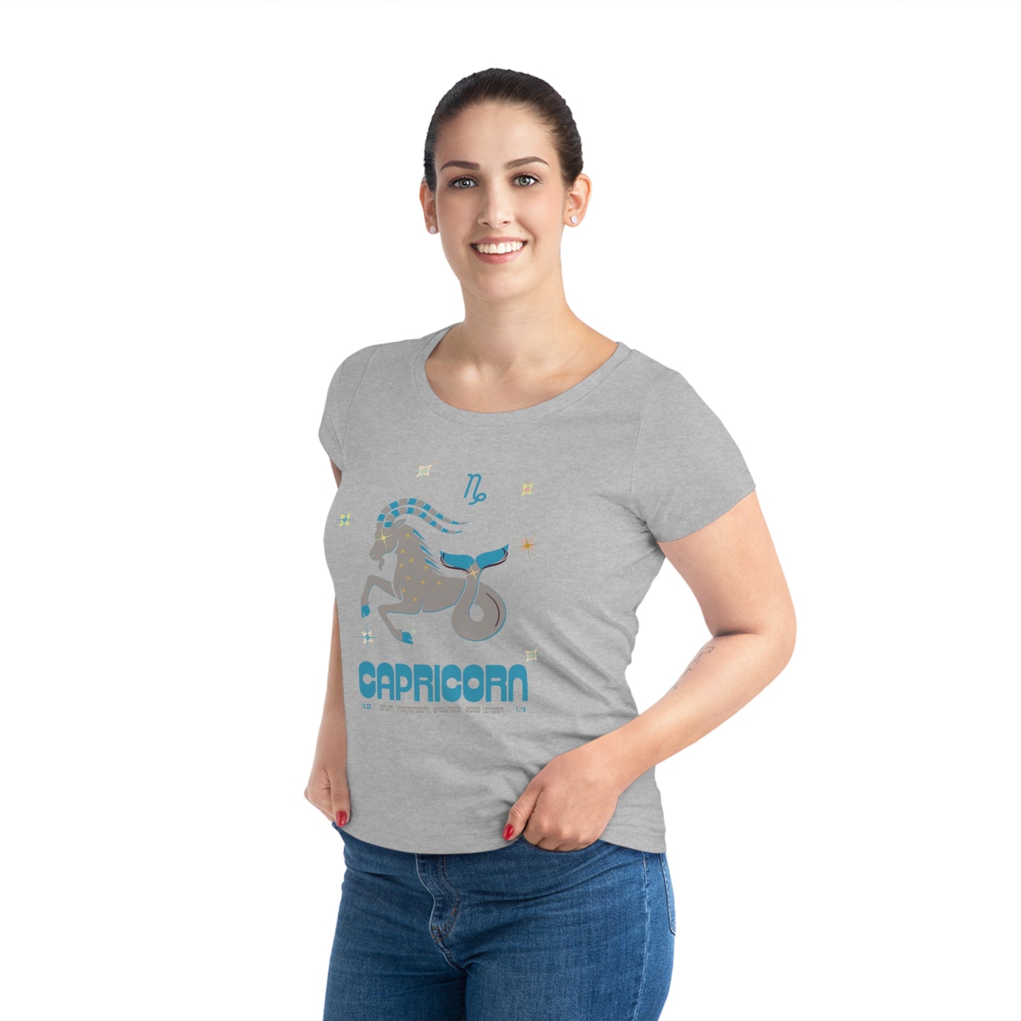 Women's Cut Sustainable Organic Cotton Zodiac T-shirt - Capricorn  🌿🌿