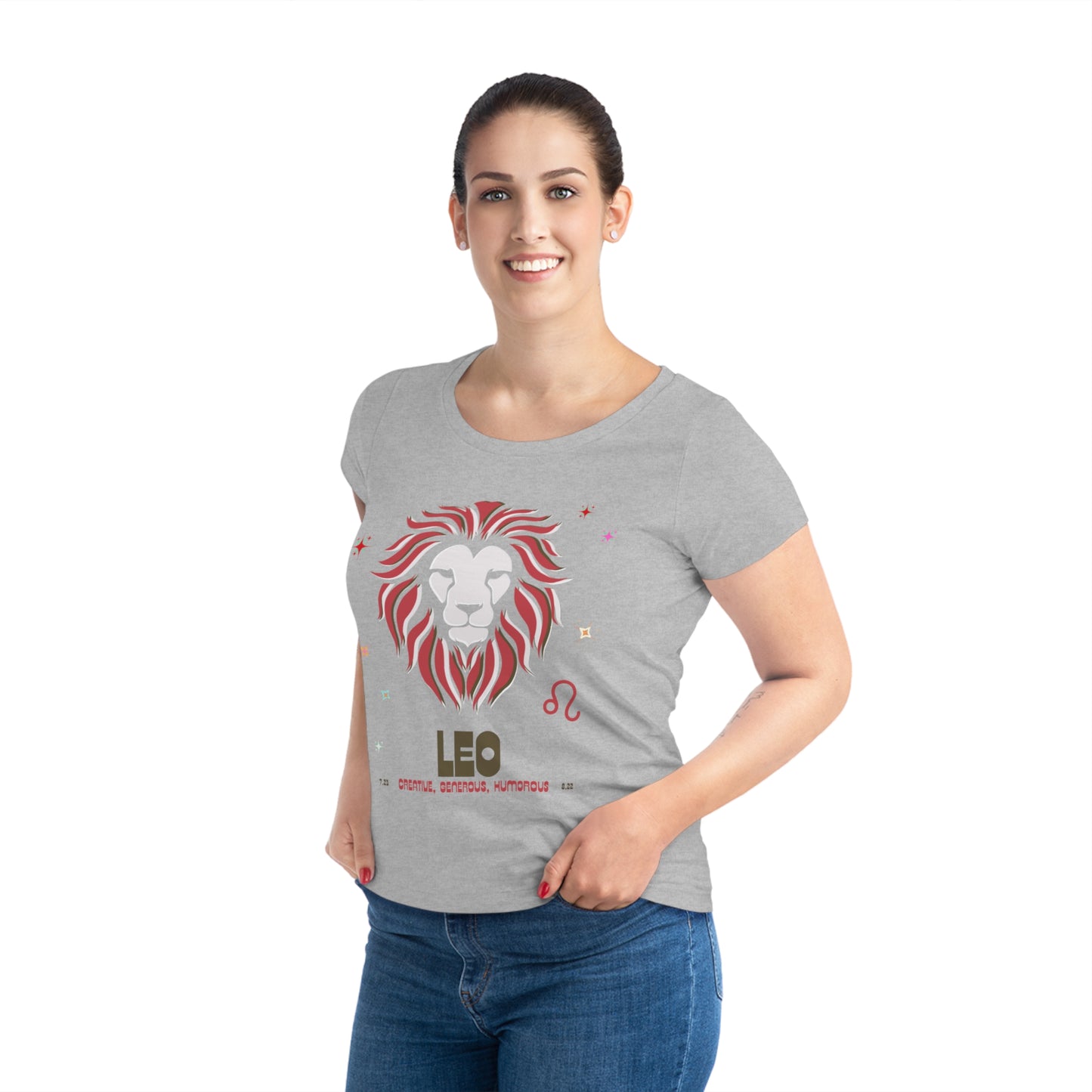 Women's Cut  Sustainable Organic Cotton Zodiac T-shirt - Leo  🌿🌿