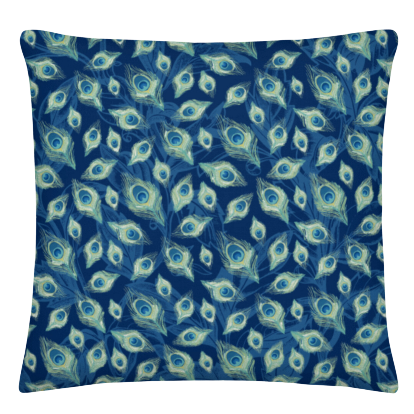 Peacock in Blues Pillow  🌿